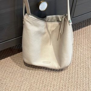 Off White Leather Crossbody